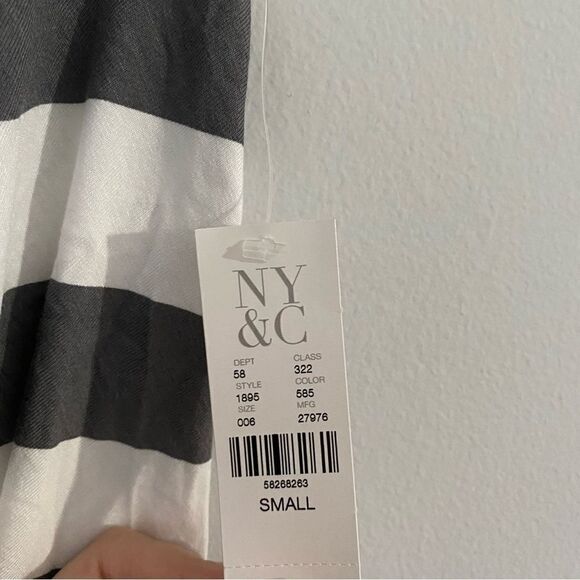 New York & Co. Women’s Elastic Waist Striped Midi Skirt - Picture 2 of 3